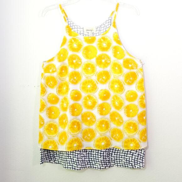 Anthro Porridge lemon layered split back tank top - Picture 7 of 16